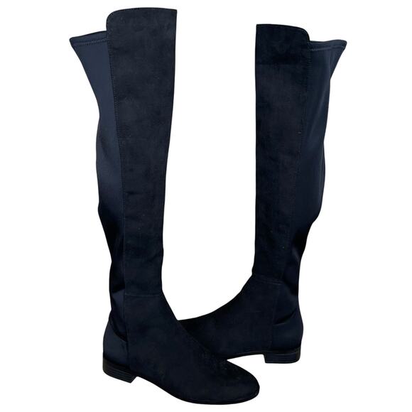 J. Crew Tall Boots Over the Knee Black Stretch Microsuede OTK - Picture 2 of 13